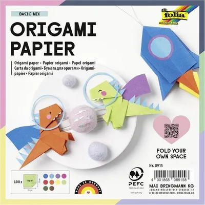 Productafbeelding van Famanu V vouwblaadjes, 5 x 5 cm - 500 stuks in 10 kleuren, geschikt voor origami en creatieve projecten