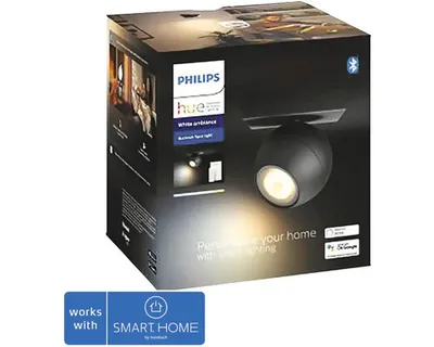 Obrázek produktu pro Philips Hue White ambiance Jeden reflektor Buckram, Chytré bodové osvětlení, Bluetooth/Zigbee, Černá, LED, Kov, GU10