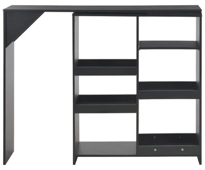 Obrázok produktu pre vidaXL Barový stôl s pohyblivou policou čierny 138x39x110 cm