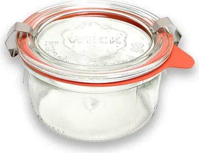 Produktbild von 12er Set Weck Sturzglas 165 ml mit Glasdeckel, Ringen und Klammern