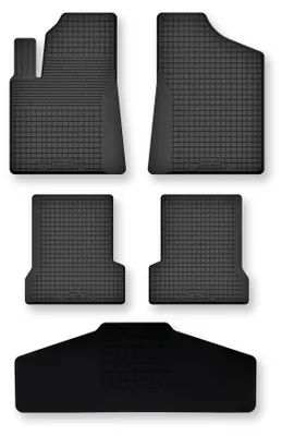 Zdjęcie produktu dla Dywaniki gumowe z tunelem do Fiat Cinquecento 1991-1998 (hatchback) – 5 szt., czarne, dobierane – Wielganizator Semi-Universal
