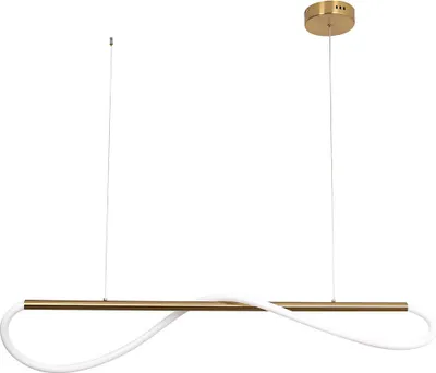 Image de Plafonnier LED Meleca 24 W, 4000 K, 2400 lm, métal blanc doré, dimensions : 150 x 100 x 8 cm, IP20, Light Prestige