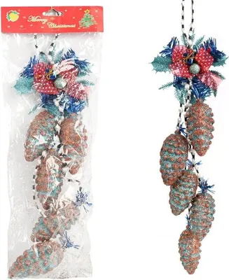 Zdjęcie produktu dla Łańcuch dekoracyjny girlanda z szyszkami 46 cm
