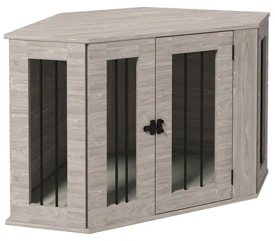 Image de Cage pour chien - Abri pour chien - Panier pour chien - Cage pour chien - Structure en bois - Coussin amovible - 104 x 55 x 63 cm