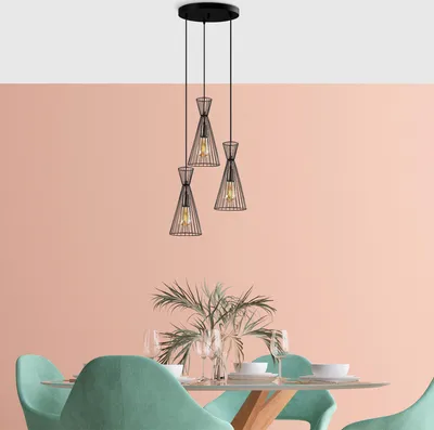 Immagine prodotto di Opviq, TELTOM- TELTOMFLG, nero, lampadario, 68 x 68 x 125 cm, corpo in metallo