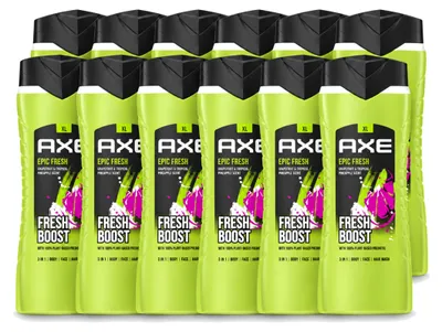 Productafbeelding van 12 x AXE Epic Fresh Douchegel 3-in-1 - 400 ml - Voordeelverpakking - 12 stuks