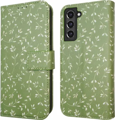 Produktbild von imoshion Design Klapphülle Samsung Galaxy S21 FE - Green Flowers