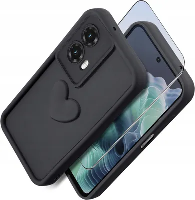 Immagine prodotto di Custodia per Motorola Moto G35 5G in silicone OPACO cuore + Vetro per schermo