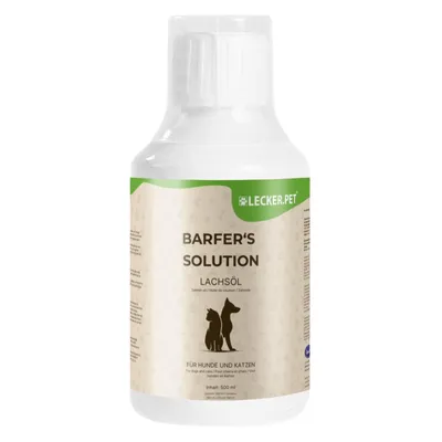 Produktbild von 500 ml Lecker.Pet® Barfer's Solution 100 % Lachsöl für Hunde & Katzen