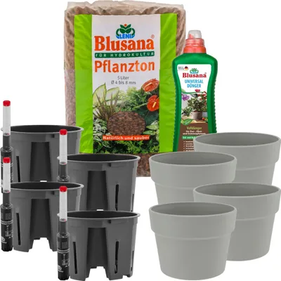 Produktbild von LENI Hydrokultur Komplett-Set mit Blumentopf Kulturtopf Wasserstandsanzeiger und Zubehör Hydrokultursystem Outdoor Indoor