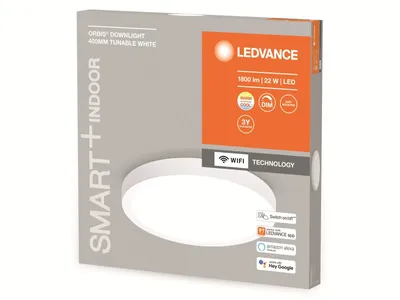LogiLink Smart Home Deckenleuchte – Wi-Fi, Tuya Kompatibel, Steuerbar Per Alexa & Google Home, Weiß