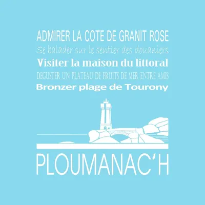 Image de Tableau sur toile Ploumanac'h 30x30 cm, Tableau mural moderne pour décoration intérieure