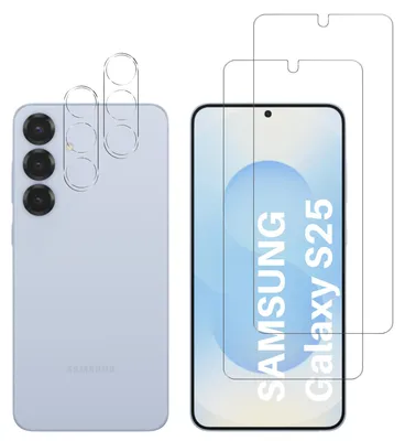 Produktbild von Gehäuse aus gehärtetem Glas für Samsung Galaxy S25 und Kameraschutz [2er-Pack] Displayschutzfolie  Phonillico®