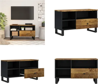 Immagine prodotto di mobile TV vidaXL 80x33x46 cm in legno massiccio di mango e materiale a base di legno - mobile TV - mobile TV - mobile TV - porta TV