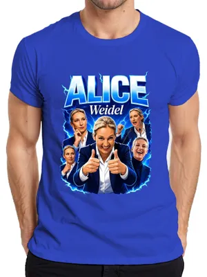 Productafbeelding van Alice Weidel, AfD, Duitsland, Patriot, Politiek, Uitspraak, Sarcasme, Heren T-shirt, Blauw, XXL