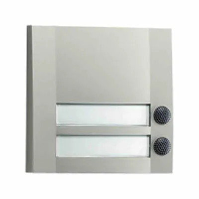 Produktbild von Grothe Klingeltaster 2fach 90x90x18.5mm sil/sw Domolux Duo SIM (51213)