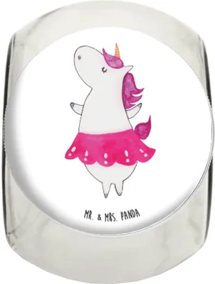 Produktbild von Mr. & Mrs. Panda Bonboniere Einhorn Ballerina L 870ml - Weiß - Geschenk, Vorratsbehälter, Feiern, Party, Wohnung, Kaffeedose, Bonbonglas, Geburtstag, Einhörner, Unicorn