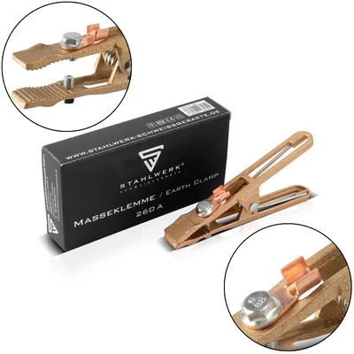 Produktbild von STAHLWERK Masseklemme Massezange und Erdungsklemme belastbar bis 260A