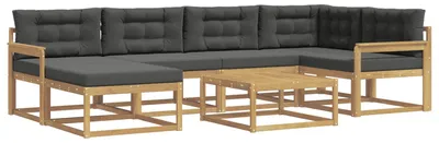 Produktbild von vidaXL Outdoor-Sofagarnitur 7 stk. Weiß und Anthrazit