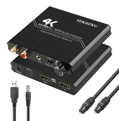 Productafbeelding van HDMI 2.0 Audio Extractor met Toslink SPDIF en 3.5mm Stereo