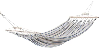 Produktbild von Chico Doppel-Stabhängematte Baumwolle beige-blau Hängematte