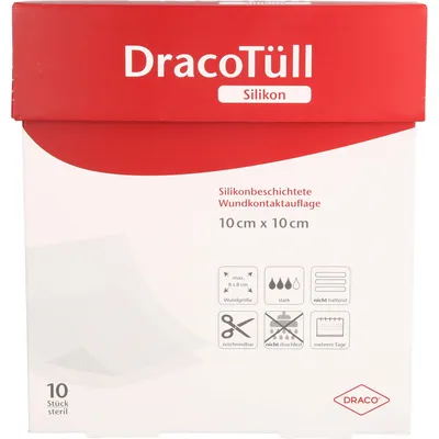 Image de DracoTüll, pansement siliconé 10 x 10 cm, stérile, 10 pièces
