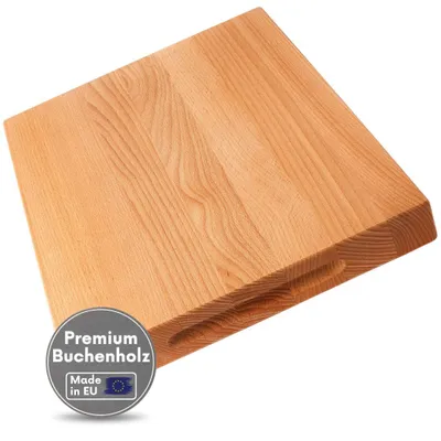 Produktbild von TOPANBIETER 999 Hackbrett Buche geölt 2 Griffmulden 40x30x4cm