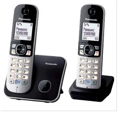 Obrázok produktu pre Panasonic KX-TG6812FRB, DECT telefón, Bezdrôtový handset, Hlasitý odposluch, 100 položky, ID volajúceho, Čierna, Strieborná