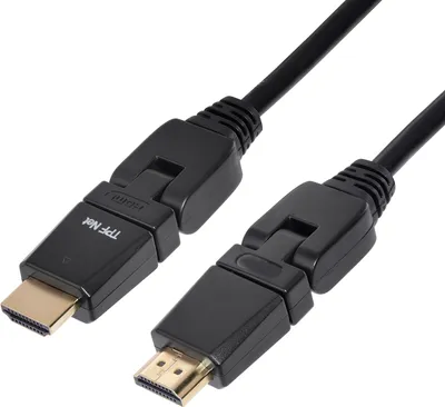 Produktbild von TPFNet Premium HDMI Kabel 2.0/1.4a kompatibel, drehbar / abwinkelbar, Ethernet, schwarz, 5m