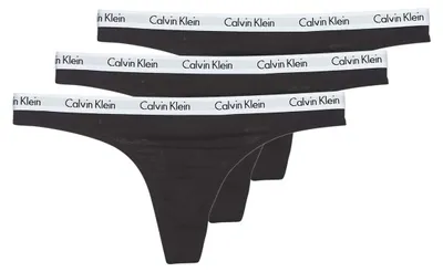 Produktbild von Calvin Klein Damen 3er Pack Strings Tangas, Schwarz (Black), L