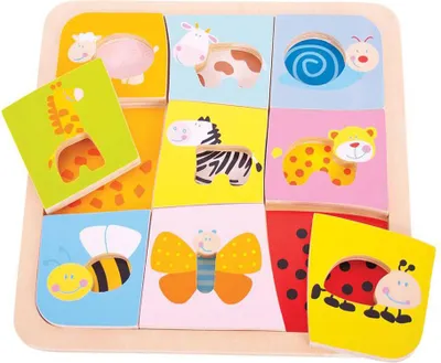 Produktbild von Bigjigs Holztiermuster Puzzle, 9.