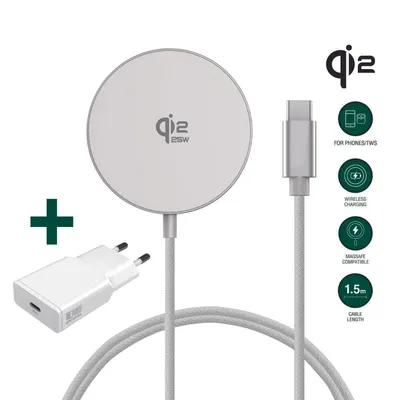 Image de 4smarts 541708, Interne, USB, 15 V, Recharge sans fil, 1,5 m, Blanc