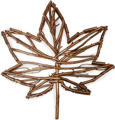 Produktbild von Großes Ahorn Blatt gold farben 42cm Adventsdeko Deko Dekoration Weihnachten