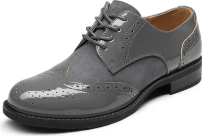 Produktbild von DREAM PAIRS Damen Klassische Derby Schnürhalbschuhe Oxford flach Brogues atmungsaktiv Damen Anzugschuhe komfortabel Businessschuhe,Farbe:DUNKEL/GRAU,Größe:41