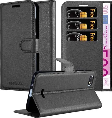 Immagine prodotto di Cadorabo custodia per Xiaomi RedMi 6A cover protettiva in nero custodia per cellulare cover chiusura magnetica