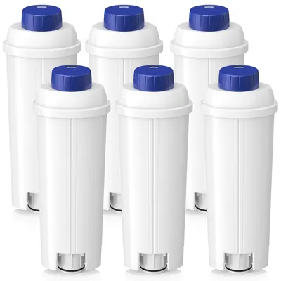 Wasserfilter DLSC002 für DeLonghi, 6 Stück, Kompatibel mit ECAM/ESAM