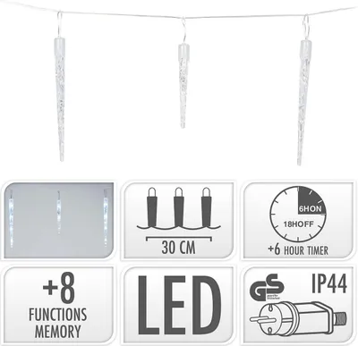 Zdjęcie produktu dla Świąteczny łańcuch świetlny LED Icicle 570 cm zimny biały