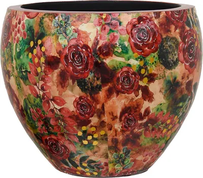 Produktbild von Ter Steege Blumentopf, entworfen von Lammie, Metall, Rot-Mehrfarbig, Durchmesser 54 cm, Höhe 44 cm