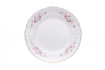 Obrázok produktu pre Thun 1794 Plytký tanier, český porcelán, Bernadotte, 25 cm, ružový, zlatá linka, Thun
