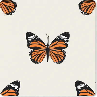 Produktbild von MuchoWow® Mauspad Mousepad Schmetterling - Insekten - Muster 20x20 cm - Mousepads - Maus Mat - Pad - Mausunterlage - Desk Mat - Bureauartikeln