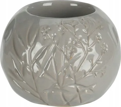 Image de Bougeoir décoratif en porcelaine grise 8,8 x 7,2 cm