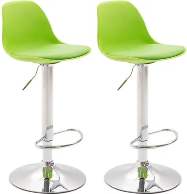 Image de lot de 2 tabourets de bar modernes - hauteur réglable - similicuir facile d'entretien