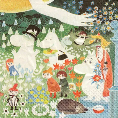 Produktbild von HAVI Moomin Servietten - "Muumit niityllä", 24 x 24cm