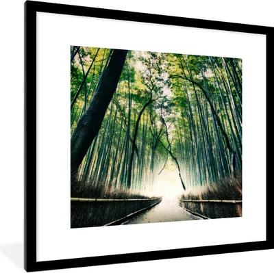 Produktbild von MuchoWow® Gerahmtes Poster Bambuswald in Arashiyama, Japan 40x40 cm - Poster mit Schwarzem Bilderrahmen Wandposter Rahmen Foto Bilder - Poster - Plakat im Rahmen