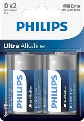 Image de Pile Philips LR20E2B/10 Ultra Alcaline D 2pcs