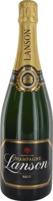 A bottle of Lanson Black Label Champagne.
