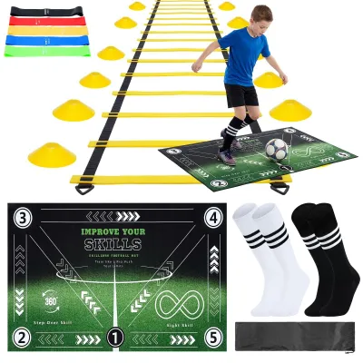 Immagine prodotto di Kit completo per l'allenamento di calcio per bambini, con tappetino e accessori