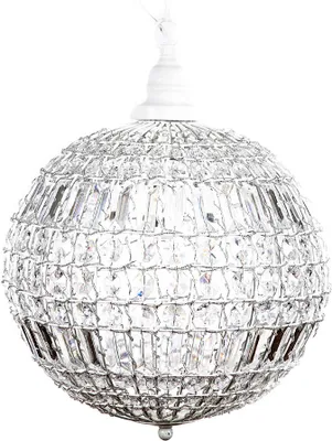 Produktbild von Kugellampe CRISTAL weiß mit Kristallen Kugelleuchte Hängelampe Kugel
