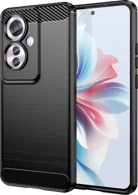 Produktbild von Hülle für Oppo Reno11 F Carbon-Faser Weich TPU Silikon Stoßfest Handyhülle Schwarz