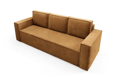 Produktbild von GUTTO Schlafsofa CORDA Hellbraun Senf aus Kordstoff mit Schlaffunktion - Modernes Design in trendigen Farben